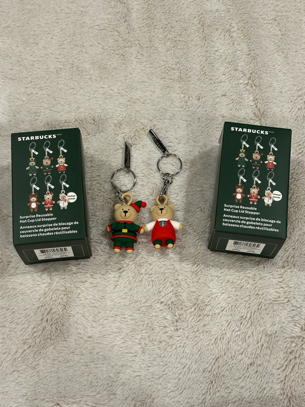 NWT starbucks bearista christmas mystery keychains